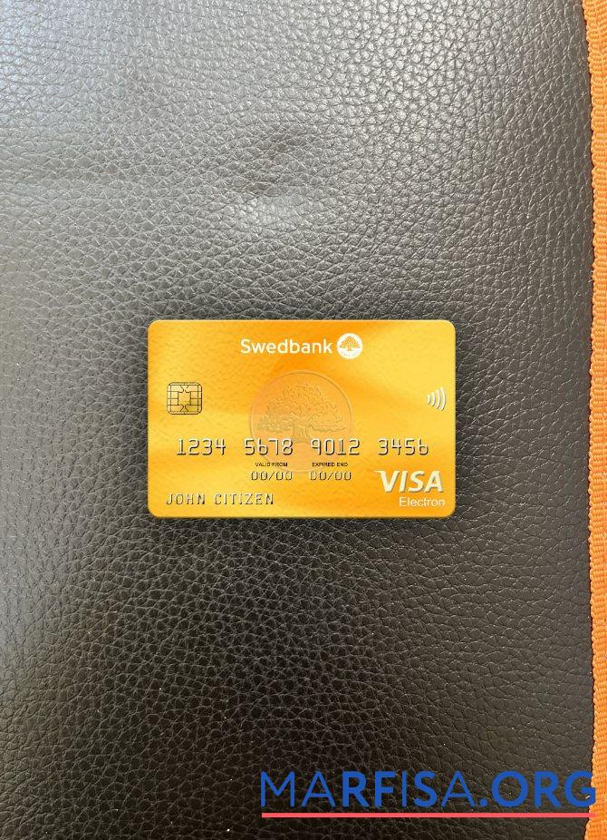 Printable Lithuania Swedbank visa electron card photolook front example